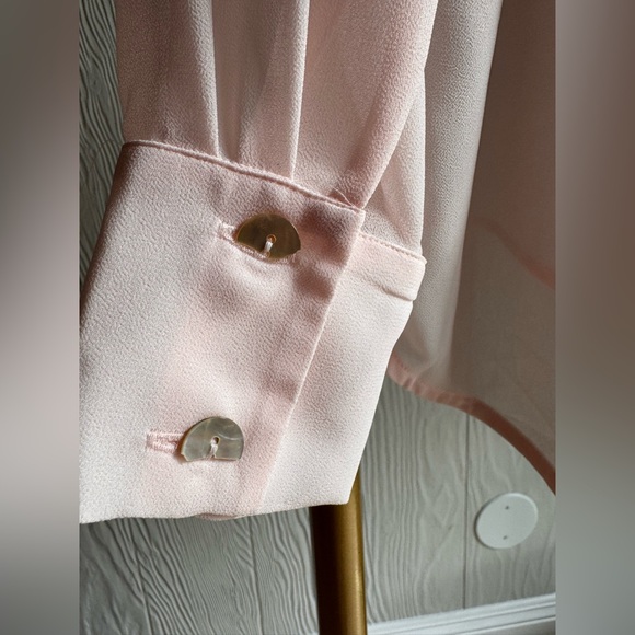 SLEEPER Montmartre Oversize Sheer
Button-Up Heart Pocket Shirt Pink Sz: M - Picture 8 of 14